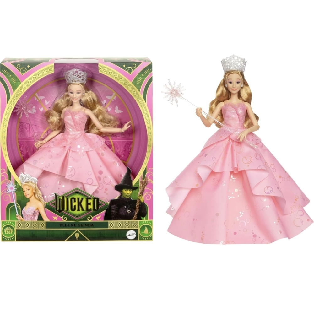NIB Mattel Universal Wicked Deluxe Glinda Fashion Doll **MISPRINTED BARCODE ONE*